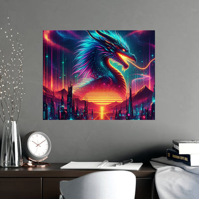 Vibrant Fantasy Dragon Poster, Matte Art Print for Home Decor, Wall Art for Gamers, Gift for Fantasy Lovers, Magical Wall Decor