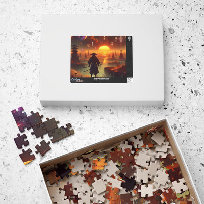 Futuristic Samurai Zodiac Art | Cosmic Warrior Digital Print | Japanese Sci-Fi Wall Decor V4 Puzzle (110, 252, 520, 1014-piece)