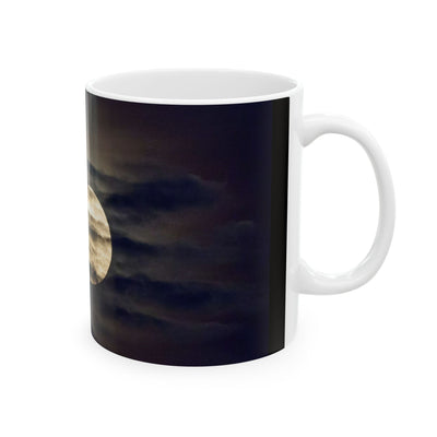 Moonlit Night Ceramic Mug | Coffee Cup for Stargazers, Unique Gift for Space Lovers & Anyone Who Enjoys Nighttime Vibes