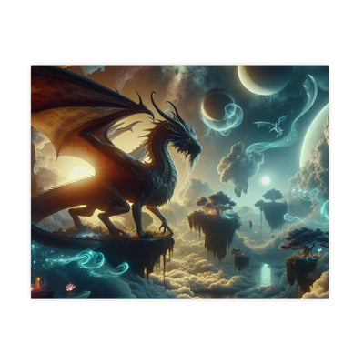 Mystical Dragon Wall Art Print, Fantasy Decor, Matte Poster for Home, Office, Gift for Dragon Lovers, Fantasy Art, Unique Room Decor