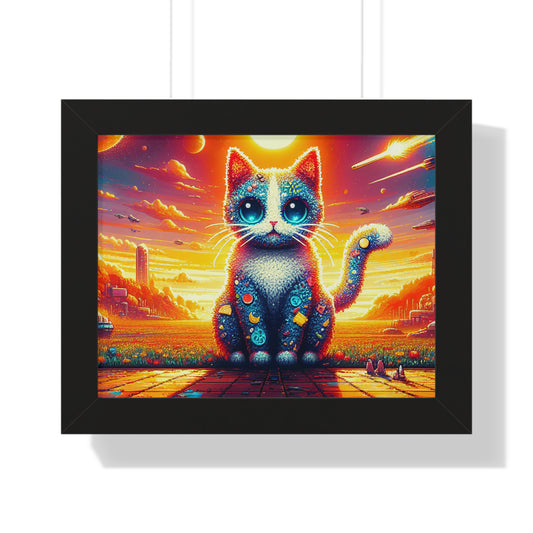 Digital Cat In Fantasy Food Characters V1 Framed Horizontal Poster