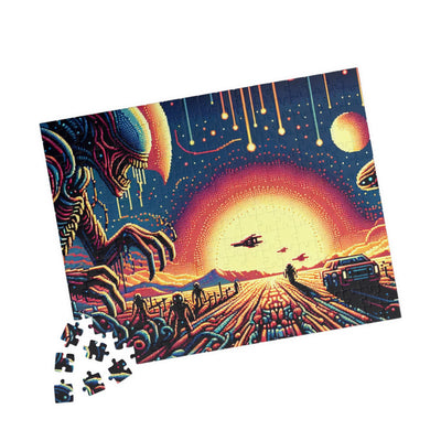 Digital Alien In Minimalist Horror V1 Puzzle (110, 252, 520, 1014-piece)