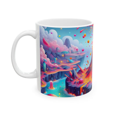 Volcanic Eruption Ceramic Mug - Colorful Coffee Cup for Nature Lovers, Unique Gift for Holidays, Explosive Design, Artful Tableware