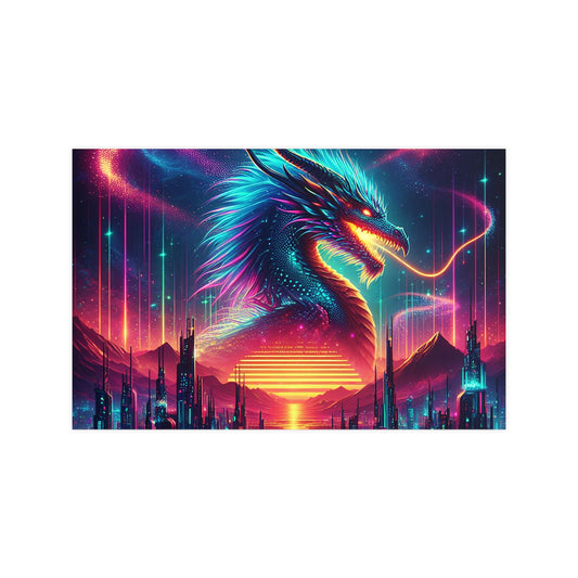 Vibrant Fantasy Dragon Poster, Matte Art Print for Home Decor, Wall Art for Gamers, Gift for Fantasy Lovers, Magical Wall Decor