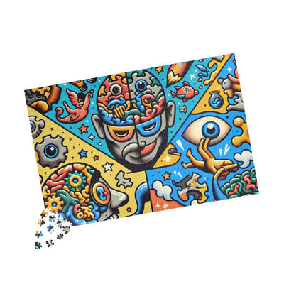 Brainy Art Puzzle for Adults, Colorful Brain-Themed Jigsaw Puzzle, Relaxing Activity, Creative Gift Idea, Mindful Fun