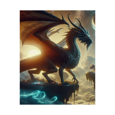 Fantasy Dragon Art Poster, Magical Wall Decor, Whimsical Print for Home, Gift for Fantasy Fans, Modern Art for Office