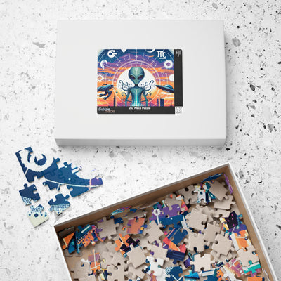 Digital Alien In Abstract Zodiac Signs V1 Puzzle (110, 252, 520, 1014-piece)
