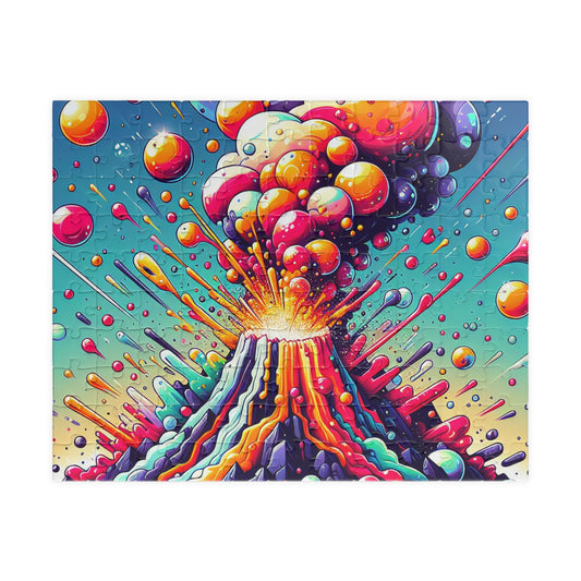 Colorful Volcano Puzzle - Fun Family Game, Educational Activity, Home Décor, Gift for Puzzle Lovers, Unique Wall Art