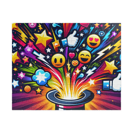 Vibrant Emoji Puzzle – 110, 252, 520, 1014-Piece Jigsaw, Fun Family Activity, Gift for Kids and Adults, Game Night, Decorative Art