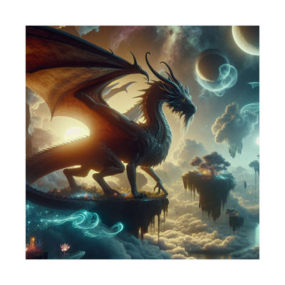 Fantasy Dragon Art Poster, Magical Wall Decor, Whimsical Print for Home, Gift for Fantasy Fans, Modern Art for Office