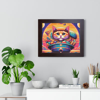 Digital Cat In Fantasy Food Characters V1 Framed Horizontal Poster
