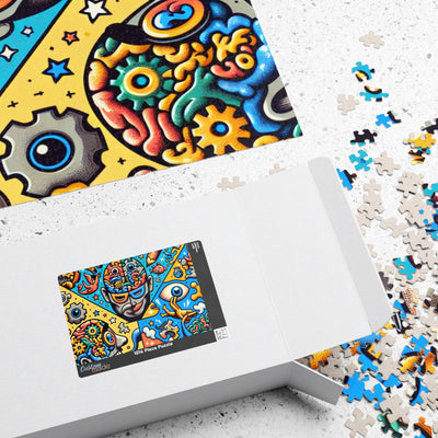 Brainy Art Puzzle for Adults, Colorful Brain-Themed Jigsaw Puzzle, Relaxing Activity, Creative Gift Idea, Mindful Fun