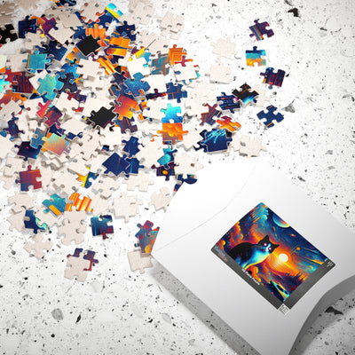 Digital Cat In Cyberpunk Animals V1 Puzzle (110, 252, 520, 1014-piece)