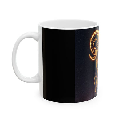Astrological Ram Ceramic Mug - Zodiac Aries Coffee Cup, Horoscope Gift, Astrology Lover, Birthday Present, Office Mug
