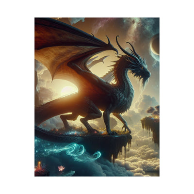 Fantasy Dragon Art Poster, Magical Wall Decor, Whimsical Print for Home, Gift for Fantasy Fans, Modern Art for Office