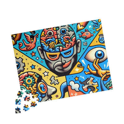 Brainy Art Puzzle for Adults, Colorful Brain-Themed Jigsaw Puzzle, Relaxing Activity, Creative Gift Idea, Mindful Fun