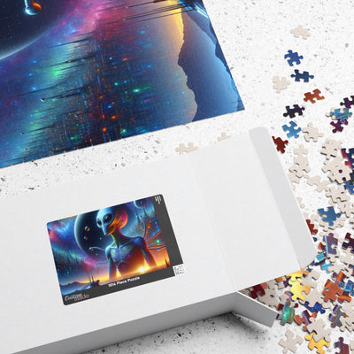 Digital Alien In Futuristic Landscapes V1 Puzzle (110, 252, 520, 1014-piece)