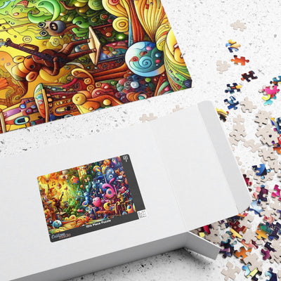 Colorful Whimsical Puzzle - 110, 252, 520, 1014-Piece, Fun Family Activity, Gift Idea, Bright Decor, Unique Home Entertainment