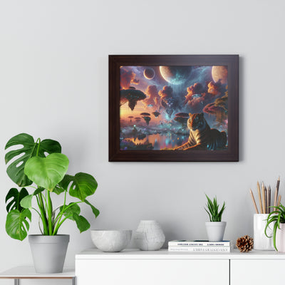 Digital Tiger In Alien Wildlife V2 Framed Horizontal Poster