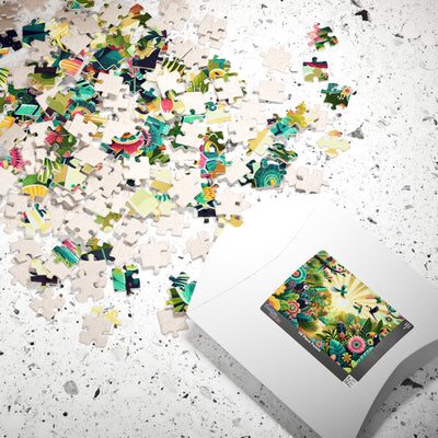 Vibrant Nature Scene Puzzle - 110, 252, 520, 1014-piece, Eco-Friendly Game, Family Fun, Home Decor, Gift for Nature Lovers