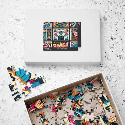 Colorful Retro Graphic Puzzle – Fun Family Game, Unique Gift, Home Decor, Art Prints, Brain Teaser