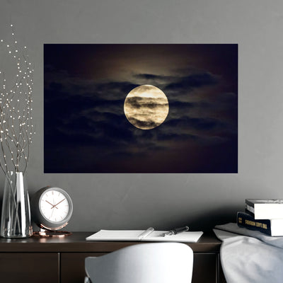 Moonlit Matte Poster - Serene Wall Art for Home Decor, Night Sky Print, Bedroom Aesthetic, Gift for Moon Lovers, Unique Decorative Artwork