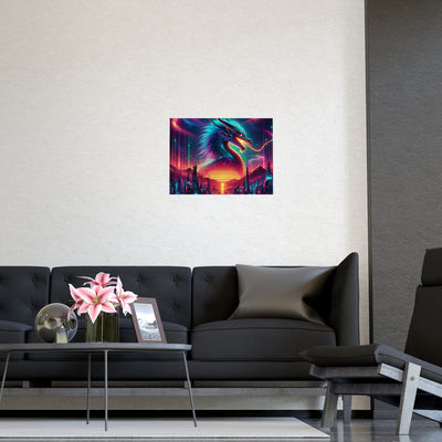 Vibrant Fantasy Dragon Poster, Matte Art Print for Home Decor, Wall Art for Gamers, Gift for Fantasy Lovers, Magical Wall Decor