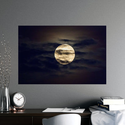 Moonlit Matte Poster - Serene Wall Art for Home Decor, Night Sky Print, Bedroom Aesthetic, Gift for Moon Lovers, Unique Decorative Artwork