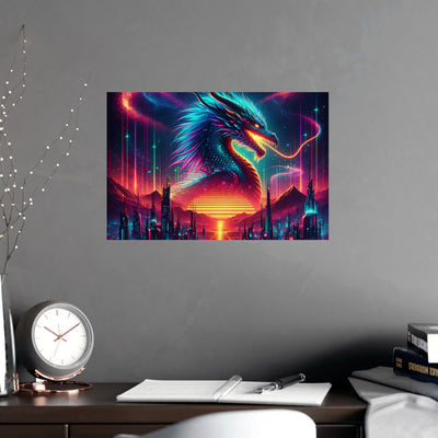 Vibrant Fantasy Dragon Poster, Matte Art Print for Home Decor, Wall Art for Gamers, Gift for Fantasy Lovers, Magical Wall Decor