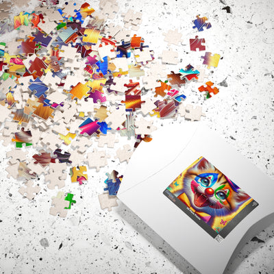 Colorful Clown Cat Puzzle – Fun Family Activity, Kids Gifts, Party Games, Home Decor, Entertainment