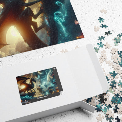 Celestial Dragon Fantasy Art | Mystical Space Landscape Wall Decor | Digital Print Puzzle (110, 252, 520, 1014-piece)