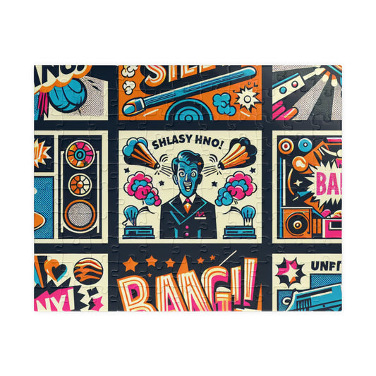 Colorful Retro Graphic Puzzle – Fun Family Game, Unique Gift, Home Decor, Art Prints, Brain Teaser