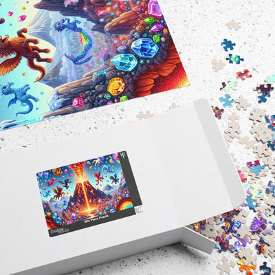 Magical Volcano Puzzles, Fantasy Art Jigsaw, Kids & Adults Puzzle Fun, Family Game Night, Gift for Puzzle Lovers