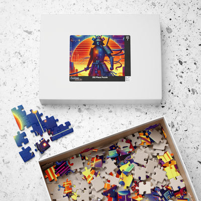 Futuristic Samurai Zodiac Art | Cosmic Warrior Digital Print | Japanese Sci-Fi Wall Decor V2 Puzzle (110, 252, 520, 1014-piece)