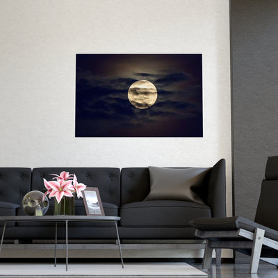 Moonlit Matte Poster - Serene Wall Art for Home Decor, Night Sky Print, Bedroom Aesthetic, Gift for Moon Lovers, Unique Decorative Artwork
