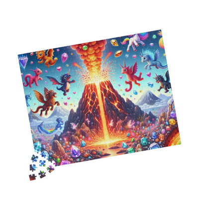 Magical Volcano Puzzles, Fantasy Art Jigsaw, Kids & Adults Puzzle Fun, Family Game Night, Gift for Puzzle Lovers