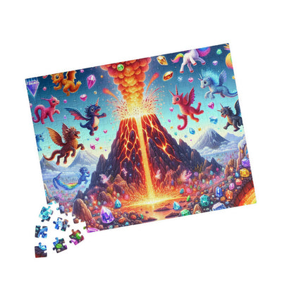 Magical Volcano Puzzles, Fantasy Art Jigsaw, Kids & Adults Puzzle Fun, Family Game Night, Gift for Puzzle Lovers
