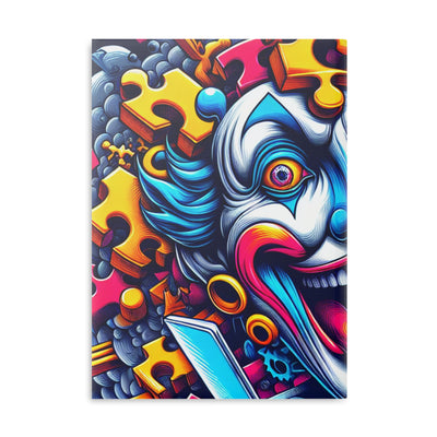 Psychedelic Hardcover Notebook, Creative Journal, Unique Sketchbook, Gift for Artists, Colorful Puzzle Cover, Fun Writing Accessory