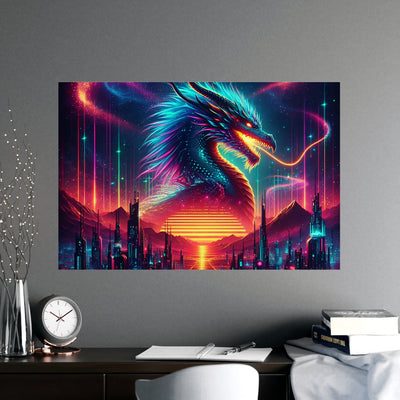 Vibrant Fantasy Dragon Poster, Matte Art Print for Home Decor, Wall Art for Gamers, Gift for Fantasy Lovers, Magical Wall Decor