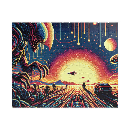 Digital Alien In Minimalist Horror V1 Puzzle (110, 252, 520, 1014-piece)