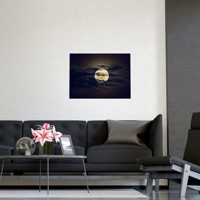 Moonlit Matte Poster - Serene Wall Art for Home Decor, Night Sky Print, Bedroom Aesthetic, Gift for Moon Lovers, Unique Decorative Artwork