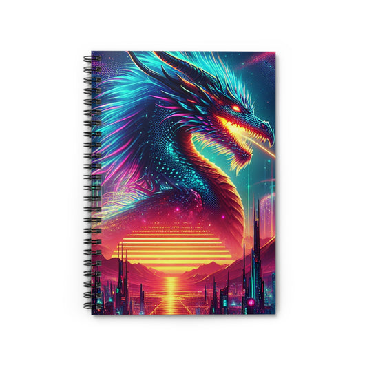 Vibrant Dragon Spiral Notebook | Colorful Fantasy Journal | Gift for Writers, Students, and Art Lovers | Unique Stationery