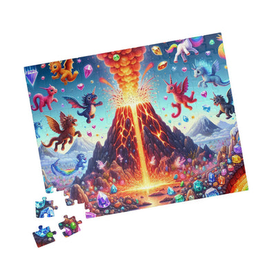 Magical Volcano Puzzles, Fantasy Art Jigsaw, Kids & Adults Puzzle Fun, Family Game Night, Gift for Puzzle Lovers