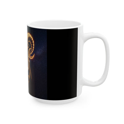 Astrological Ram Ceramic Mug - Zodiac Aries Coffee Cup, Horoscope Gift, Astrology Lover, Birthday Present, Office Mug