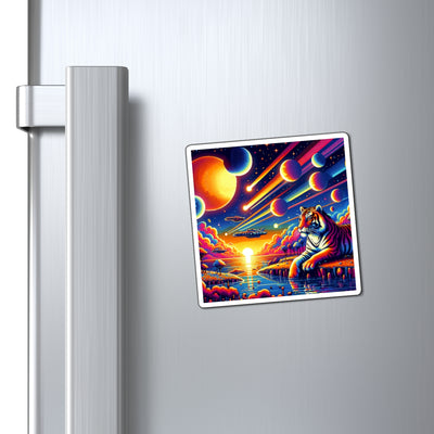 Digital Tiger In Alien Wildlife V1 Magnetic Fridge Decor
