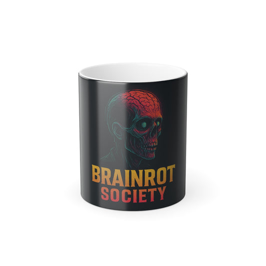 Color Morphing Mug - BRAINROT SOCIETY | Unique Gift for Coffee Lovers, Halloween Decor, Fun Office Mug, Creative Drinkware, Skulls Theme