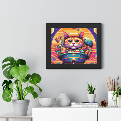 Digital Cat In Fantasy Food Characters V1 Framed Horizontal Poster