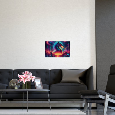 Vibrant Fantasy Dragon Poster, Matte Art Print for Home Decor, Wall Art for Gamers, Gift for Fantasy Lovers, Magical Wall Decor