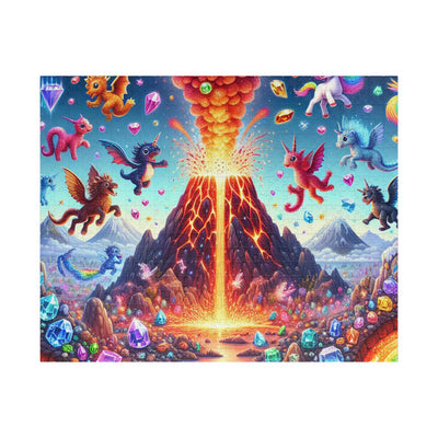 Magical Volcano Puzzles, Fantasy Art Jigsaw, Kids & Adults Puzzle Fun, Family Game Night, Gift for Puzzle Lovers