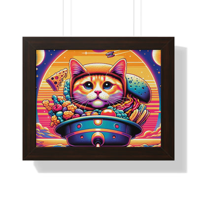 Digital Cat In Fantasy Food Characters V1 Framed Horizontal Poster